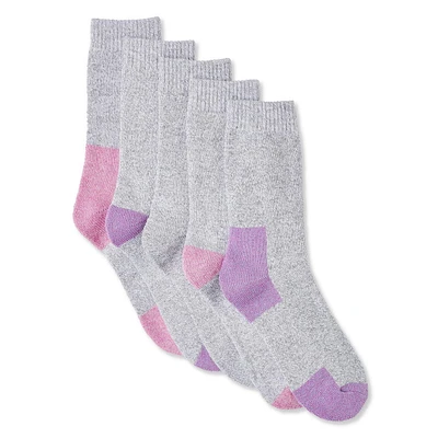 Workload Women's Crew Socks 5-Pack, Sizes 4-10