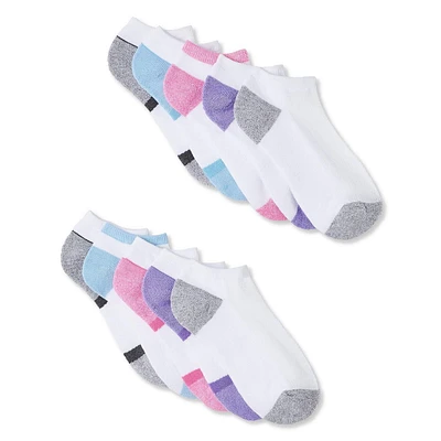 Lot de 10 paires de chaussettes de coupe basse Athletic Works pour femmes Pointures 4-10