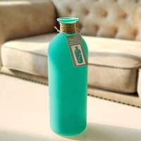 Lerman Decor glass bottle teal, Glass bottle teal