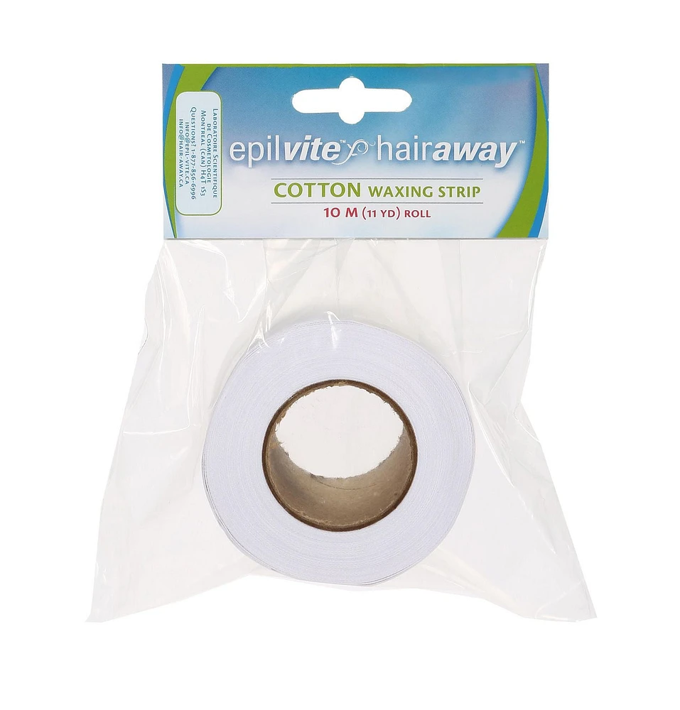 Epil-Vite / Hair-Away Cotton Waxing Strip Roll - 10 M, Flexible and thick waxing roll.