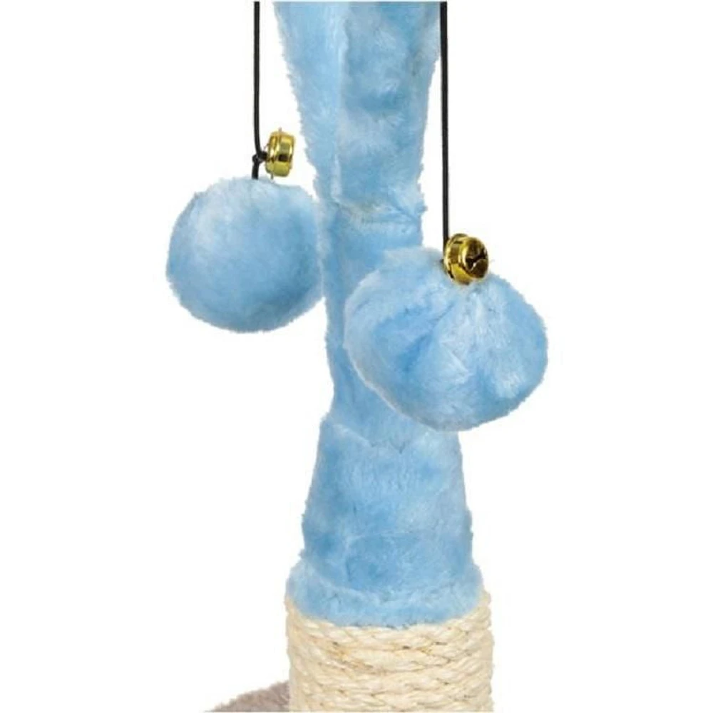 Penn Plax Y-Shaped Sisal Cat Scratching Post with Hanging Plush Swatting Toys - 12 Inches High