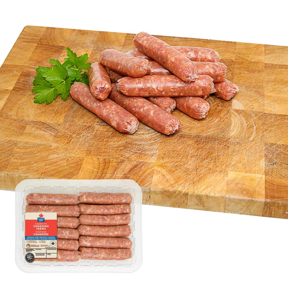 Saucisses à déjeuner de porc originales Maple Leaf 12 Saucisses à déjeuner