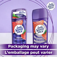 Lady Speed Stick Déodorant Antisudorifique pour Femmes, Infusions Fraîches, Éclat de Fraise, 65 g (Paquet de 2) Lady Speed Stick Antiperspirant Deodoran