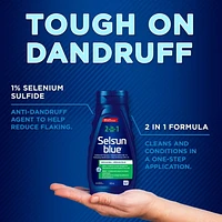 Selsun Blue Shampooing anti-pelliculaire 2 en 1, 300 ml – Aide à contrôler les pellicules, les démangeaisons et desquamation associées aux pellicules, nettoie et revitalise en une même  étape 300 ml