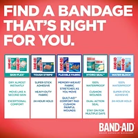 Très grands pansements adhésifs de marque BAND-AID® WATER BLOCK® TOUGH-STRIPS® pour le soin des plaies, Protection ultradurable pour les coupures et égratignures mineures, 10 pansements 10 unités