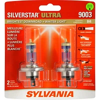 SYLVANIA 9003 SilverStar ULTRA Halogen Headlight, Pack of 2