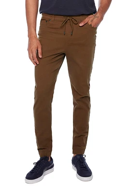 Pantalon de jogging 5 poches classique pour homme en sergé JeaniologieMC | Tabac