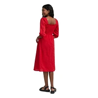 Mexx Women’s Eyelet Tiered Dress with Puff Sleeves, XS-XXL
