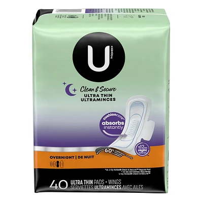 UBK Srvts ultraminces de nuit & Secure avec ailes, 40 unités SVTS ULTMCS NUIT AVEC AILS 40