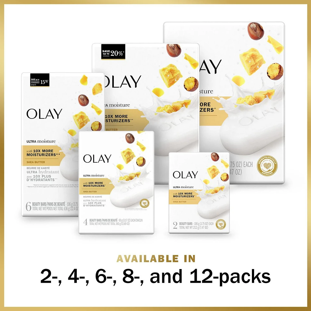 Pain de beauté Hydrate avec beurre de karité Olay, avec complexe de vitamine B3 8x90g