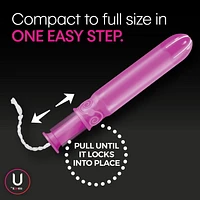 U by Kotex Click Compact Tampons, Super Plus Absorbency, Unscented, 32 Count