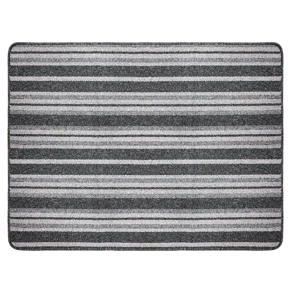 2x4' Linden Grey Tufted Stripe Floormat