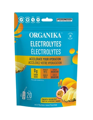 ORGANIKA Electrolytes Pineapple Passionfruit On-the-Go Sachets 3.5G x 20