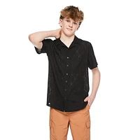 Chemise de vacances texturée à manches courtes Jackson pour garçons Tailles M-TTG