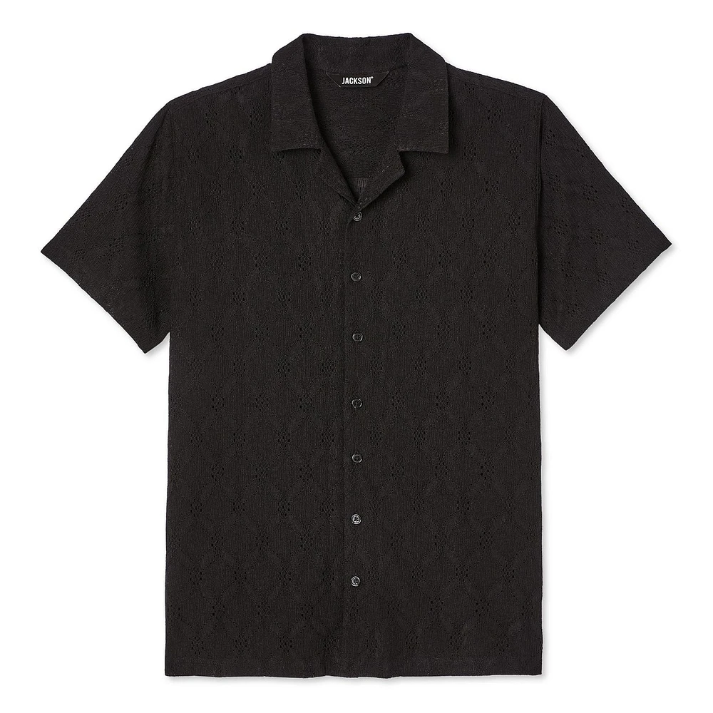 Chemise de vacances texturée à manches courtes Jackson pour garçons Tailles M-TTG