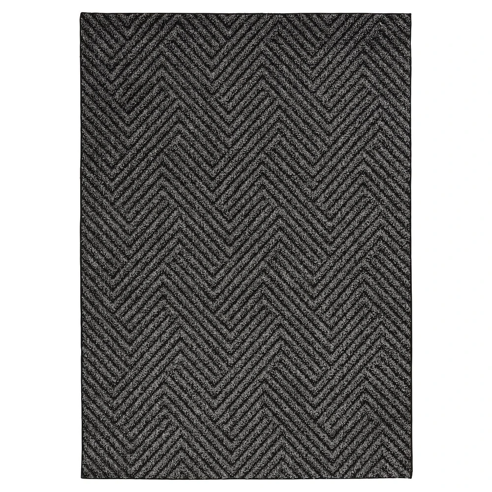 Avenue B Contours charcoal 5' x 7' area rug