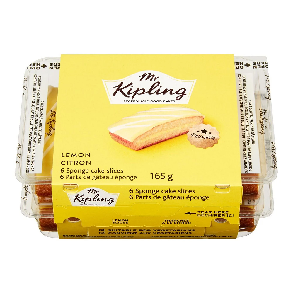 Mr. Kipling Lemon Sponge Cake Slices, 6 slices, 165 g total