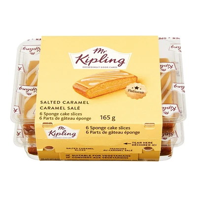 Mr. Kipling Salted Caramel Sponge Cake Slices, 6 slices, 165 g total