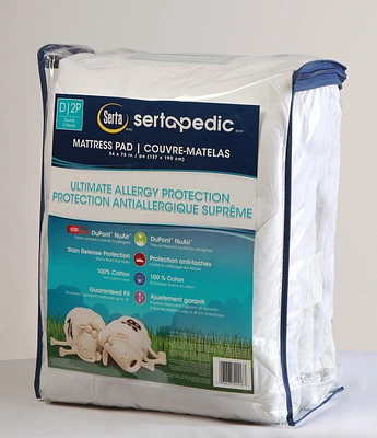 Sertapedic Ultimate Allergy Protection Mattress Pad Double