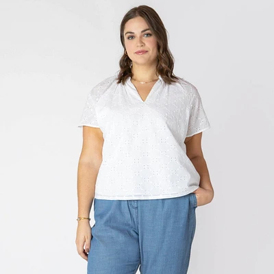 Devoted Taille Plus Femme Blouse à manches courtes
