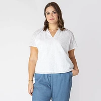 Devoted Taille Plus Femme Blouse à manches courtes