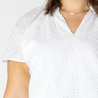 Devoted Taille Plus Femme Blouse à manches courtes
