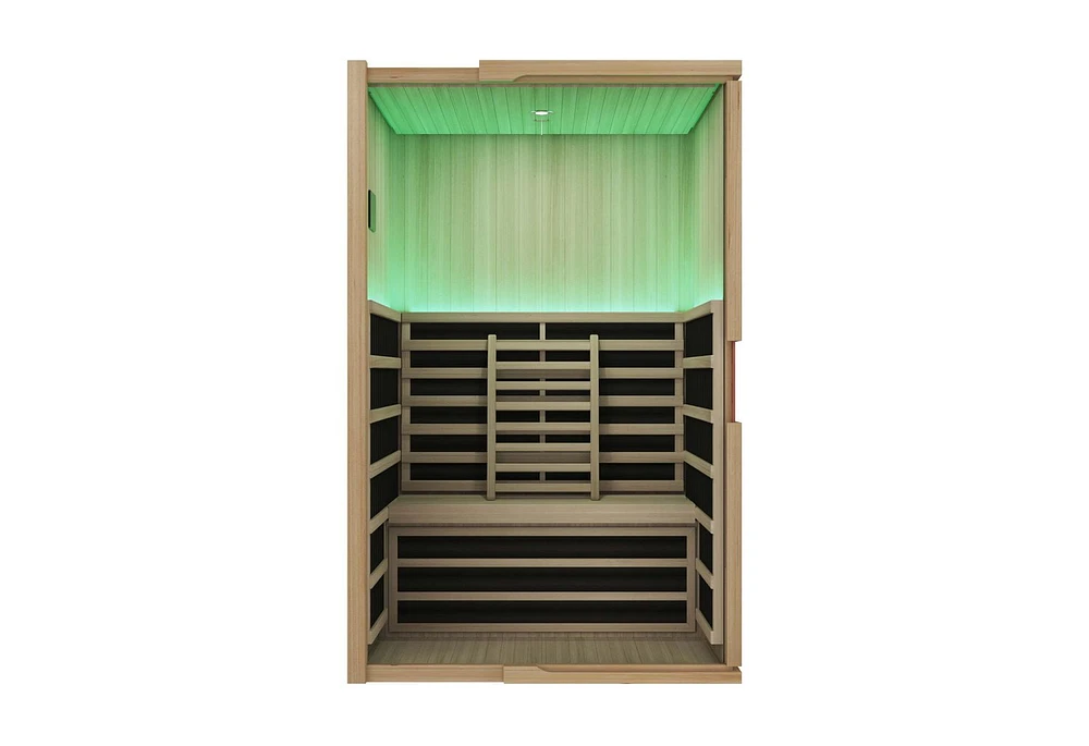 Blisspod 2-Person Full Spectrum Sauna Hemlock Low EMF, 6 Far Infrared & Red Heater & Chromotherapy