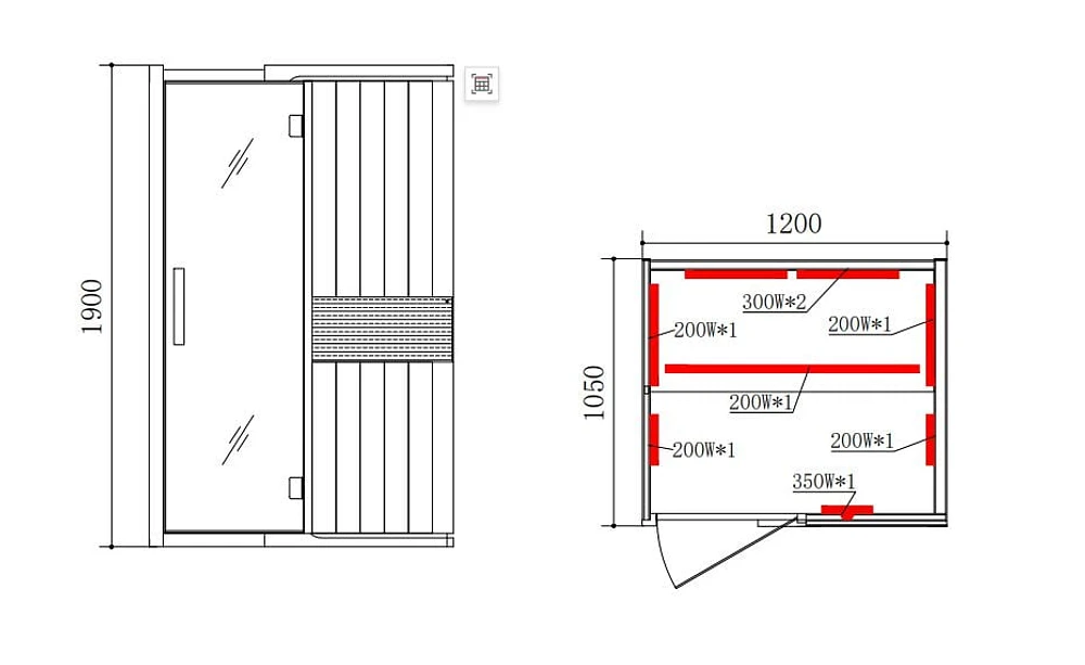 Blisspod 2-Person Full Spectrum Sauna Hemlock Low EMF, 6 Far Infrared & Red Heater & Chromotherapy