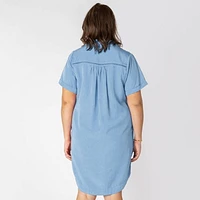 Devoted Taille Plus Femme Mini robe boutonnée