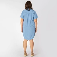 Devoted Taille Plus Femme Mini robe boutonnée