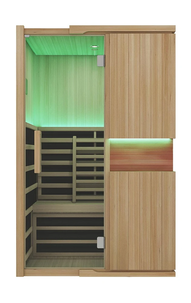 Blisspod 2-Person Full Spectrum Sauna Hemlock Low EMF, 6 Far Infrared & Red Heater & Chromotherapy