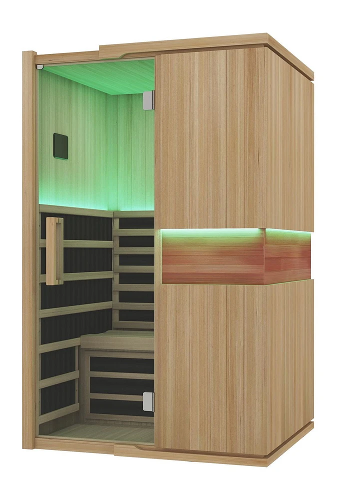 Blisspod 2-Person Full Spectrum Sauna Hemlock Low EMF, 6 Far Infrared & Red Heater & Chromotherapy