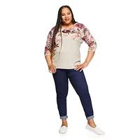 Iyla Women's Plus 3/4 Sleeve Tee, Sizes 1X-4X