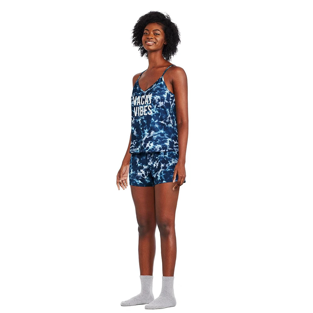 Ensemble de nuit imprimé avec débardeur et short George pour femmes