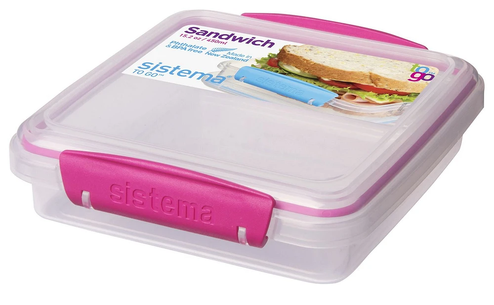 Sistema to Go Sandwich Box Food Storage Container, 450ml