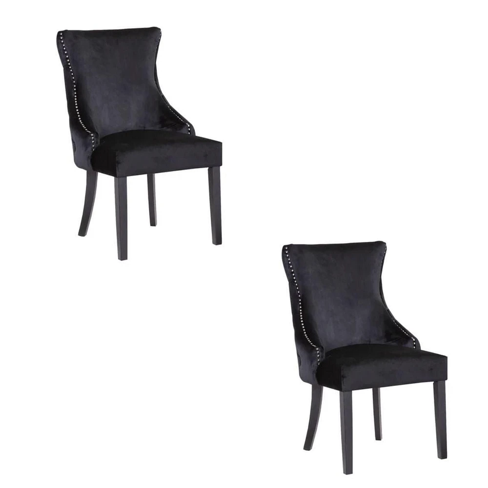 Stonefort Chair (wood legs) in Black SET OF 2