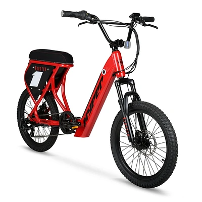 Hyper Radster 20" 36V Electric Bike for Adults. Pedal-Assist, 250W E-Bike Motor, Red