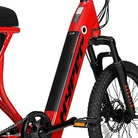 Hyper Radster 20" 36V Electric Bike for Adults. Pedal-Assist, 250W E-Bike Motor, Red