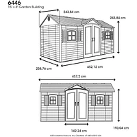 LIFETIME 8' X 15' Outdoor Storage Shed with Shutters, Windows, and Skylights