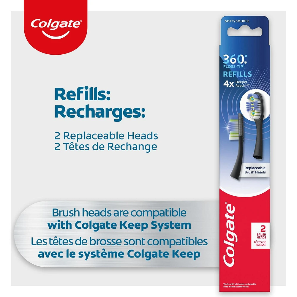 Colgate Keep Manual Toothbrush Deep Clean Refills - 2pk, Colgate Keep Manual Toothbrush