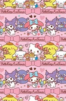 Hello Kitty and Friends: 25 Snack Time - Collage Wall Poster, 14.725" x 22.375" Framed