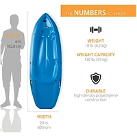 LIFETIME Wave 72" Youth Kayak with Paddle