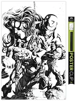 Marvel Sketch - Group Wall Poster, 14.725" x 22.375" Framed