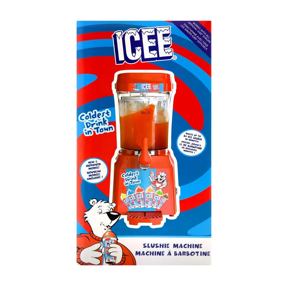 ICEE Slushie Making Machine (Bilingual) - Officially Licensed Home Countertop Slushie Maker, 34oz, Retro Design, New for 2024