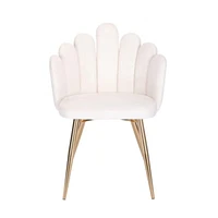 CLOE DINING CHAIR IN WHITE LINEN AND GOLD METAL LEGS