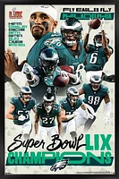 NFL Philadelphia Eagles - Super Bowl LIX Champions Wall Poster, 22.375" x 34" Framed