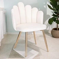 CLOE DINING CHAIR IN WHITE LINEN AND GOLD METAL LEGS