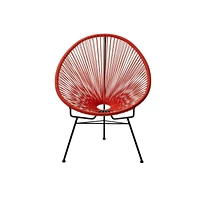 Plata Import Acapulco Chair in Red, Wire Lounge Chair, Plastic Lounge Chair, Beach Lounge Chair, Indoor-Outdoor Lounge Chair, Patio Lounge Chair, Oval Lounge Chair  - Set 2