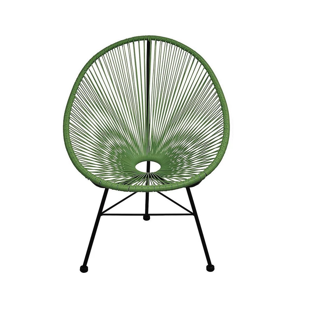 Plata Import Acapulco Chair in Green, Wire Lounge Chair, Plastic Lounge Chair, Beach Lounge Chair, Indoor-Outdoor Lounge Chair, Patio Lounge Chair, Oval Lounge Chair