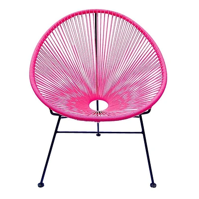 Plata Import Acapulco Chair in Pink, Wire Lounge Chair, Plastic Lounge Chair, Beach Lounge Chair, Indoor-Outdoor Lounge Chair, Patio Lounge Chair, Oval Lounge Chair  <br>